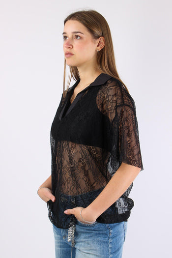 Polo Manica Corta Pizzo Nero - 3
