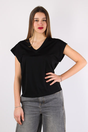 T-shirt Scavo V Over Nero - 2