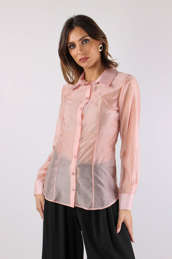 Camicia Slim Mussola Strass Rosa - 7