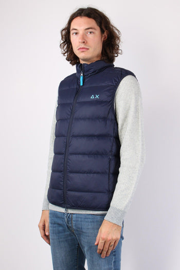 Piumino Smanicato Logo Navy Blue - 6