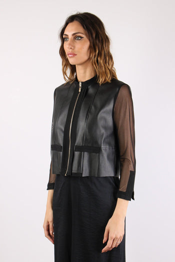 Alfio Giacca Ecopelle Tulle Black - 4