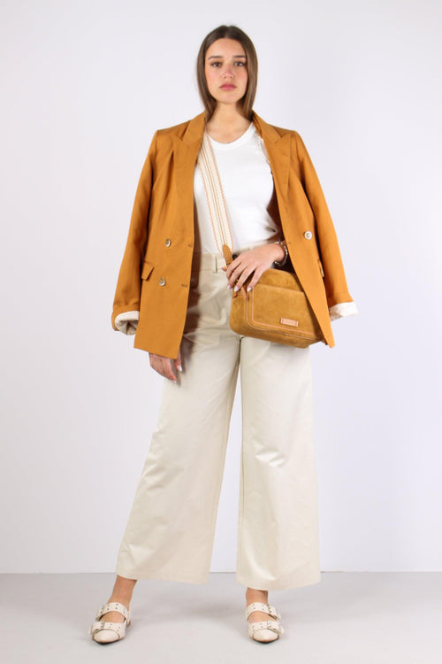 Pantalone Cotone Elastico Beige