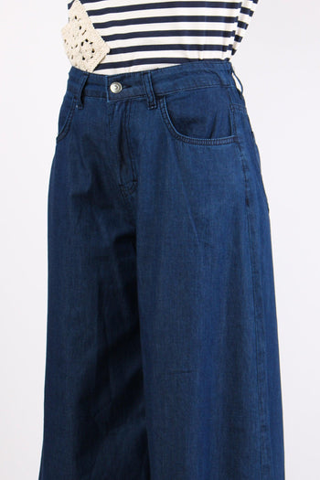 Pantalone Palazzo 5 Tasche Cha Denim - 6