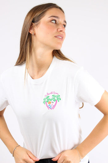 T-shirt St Barth Lover Palms Bianco - 3