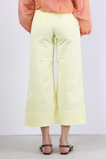 Pantalone Cropped Orlo Alto Giallo - 4