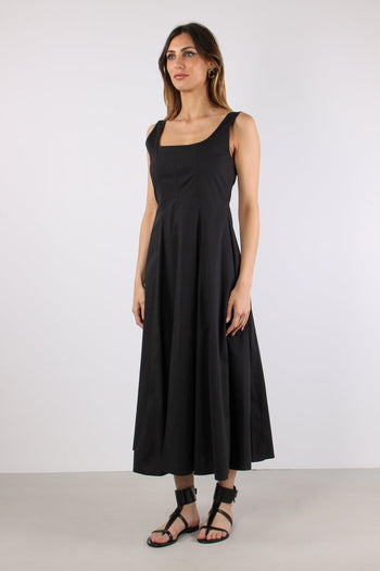 Abito Scavo Quadro Cotone Nero - 3