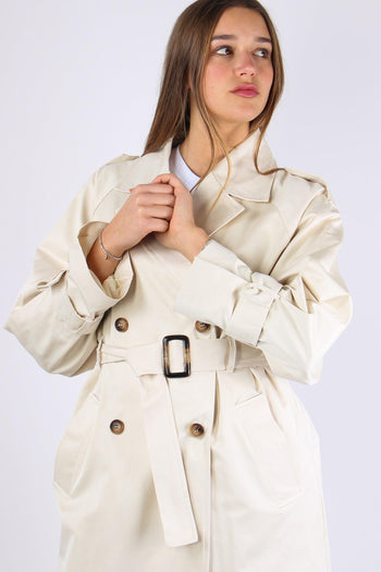 Trench Cinturato Cotone Beige - 8