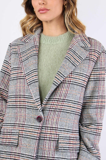 Cappotto Ovetto Check Grigio/coccio - 7