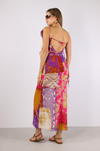 Abito Fantasia Multi Patch Fucsia/viola - 4
