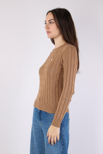Pullover Trecce Cotone Camel Melange - 5