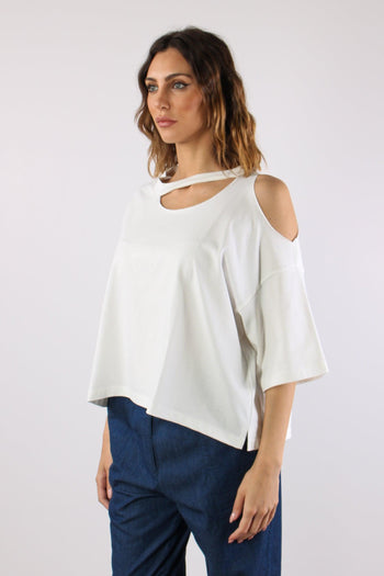 T-shirt Cut Out Panna - 3