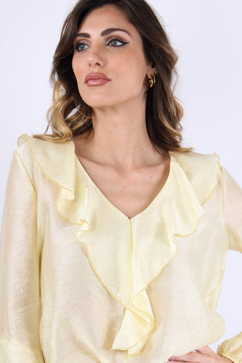 Blusa Mussola Scavo V Rouge Giallo - 7