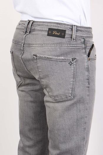 Denim Tapered Fit Denim Grigio - 7