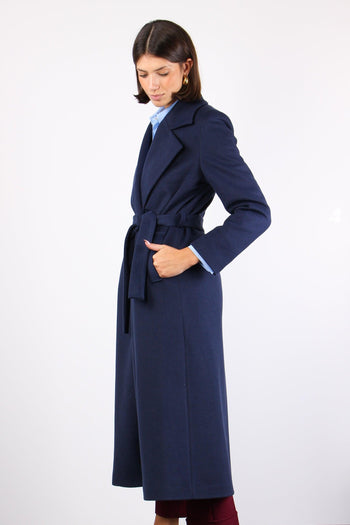 Cappotto Lungo Vestaglia Blu Notte - 3