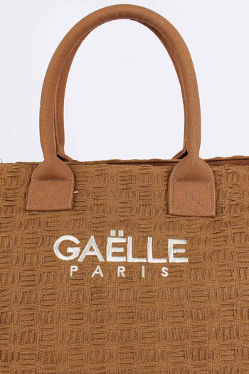 Maxi Tote Frange Ricamo Moka - 7