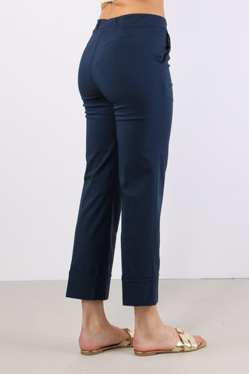 Pantalone Dritto Risvolto Blu - 6