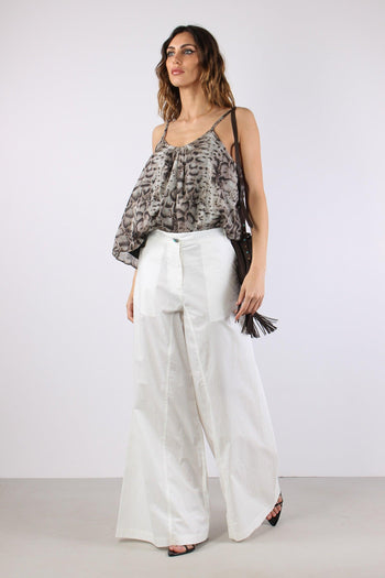 Canelli Pantalone Popeline Bianco - 3