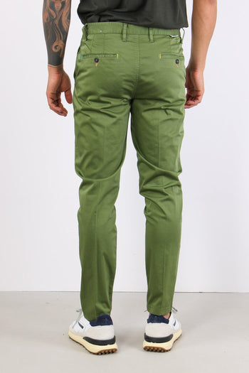 Pantalone Chino Rasatello Verde Scuro - 4