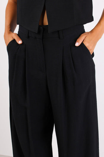 Pantalone Bottoni Gioiello Nero - 6