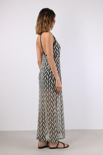 Abito Rete Jacquard Nero - 7