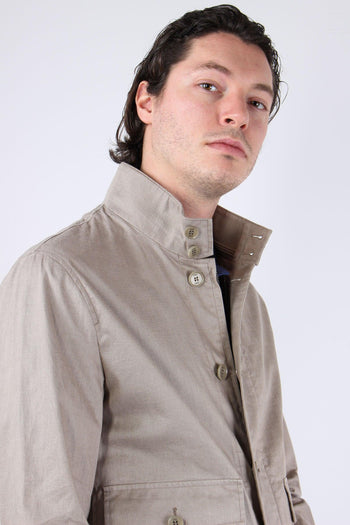 Bomber Lino Bottoni Beige/safari - 5