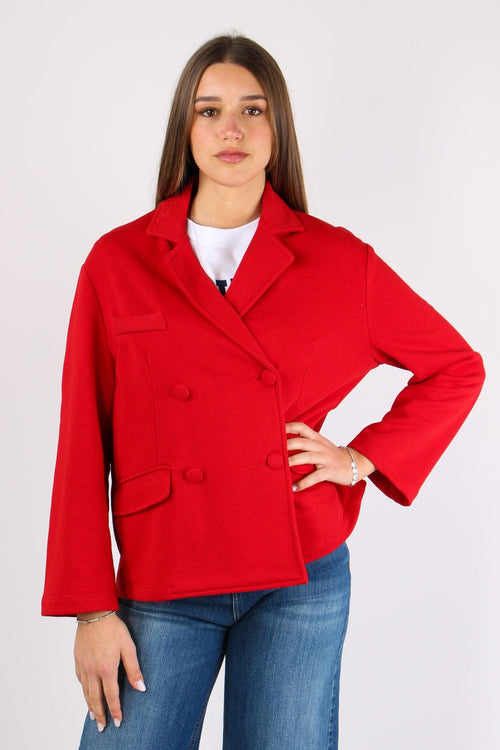 Giacca Doppiopetto Squadrata F Rosso