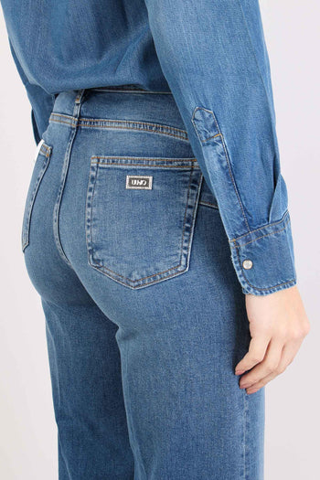 Jeans Flare Basico Denim Scuro - 6