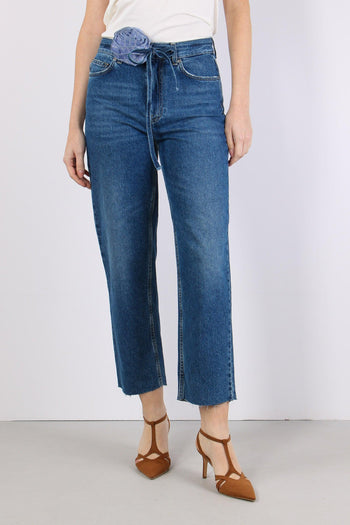 Jeans Straight Stripe Denim Scuro - 2