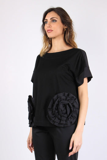 T-shirt Tasche Fiore Nero - 2