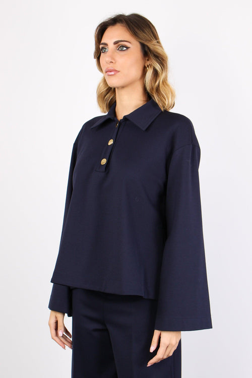 Blusa Colletto Polo 0 Notte - 2