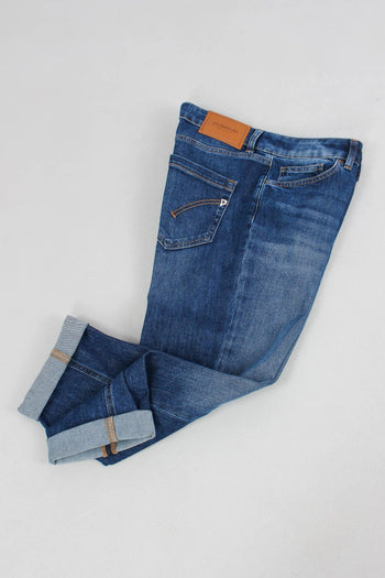 Koons Denim Micro Rotture Bottone Gioiello Denim Medio - 5
