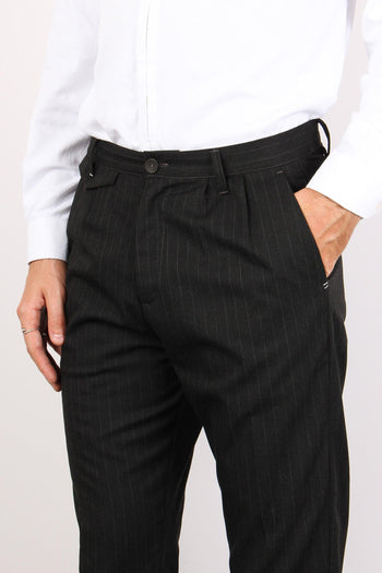 Moka Pantalone Gessato Carbone - 7