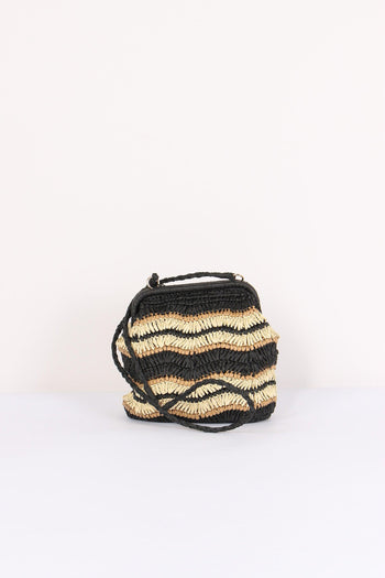 Pochette Paglia Rigida Riga Nero - 4