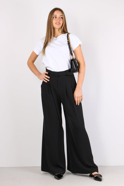 Pantalone Pences Fluido Cintur Nero