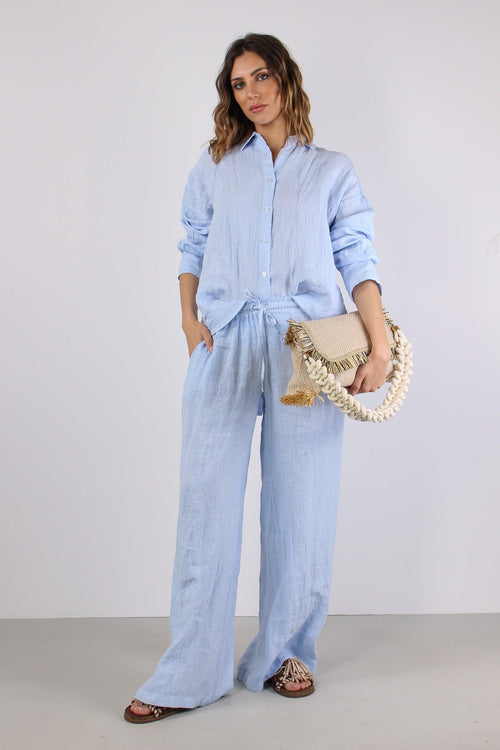 Pantalone Palazzo Lino Azzurro