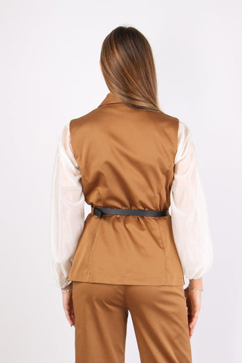 Gilet Cotone Cinturato Biscotto - 5