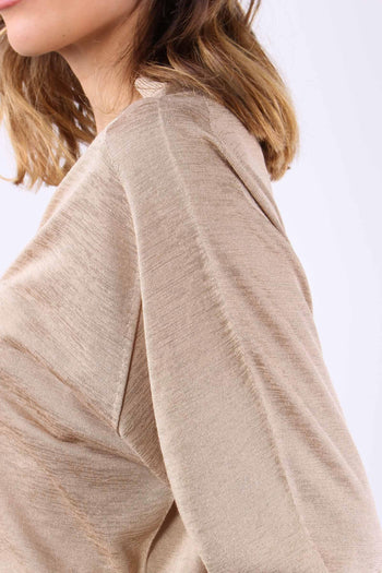 Maglia Inserto Lurex Sabbia - 8