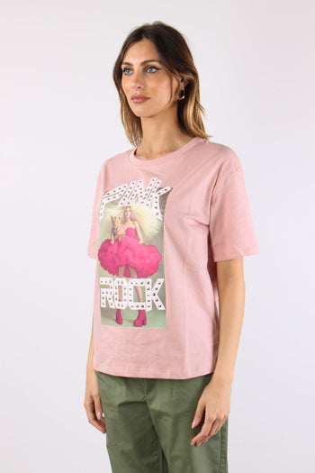 T-shirt Stampa Rock Rosa - 3