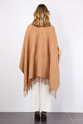 Poncho Check Aniamlier Cammello - 3