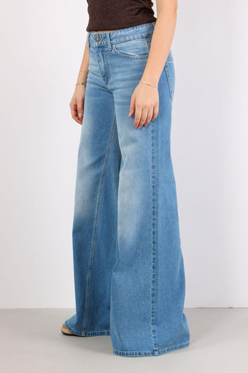 Eos Denim Zampa Taglio Asimmetrico Denim Chiaro - 2