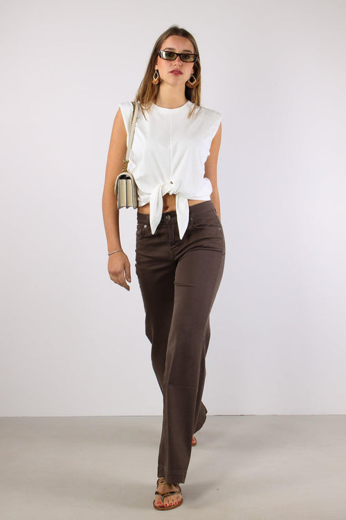 T-shirt Nodo Spalline Bianco