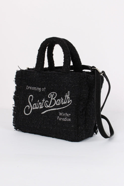 Shopping Mini Scritta Tweed Black - 2