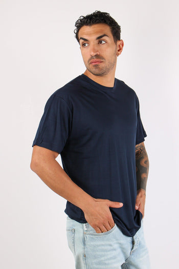 T-shirt Tencel Blu Navy - 3