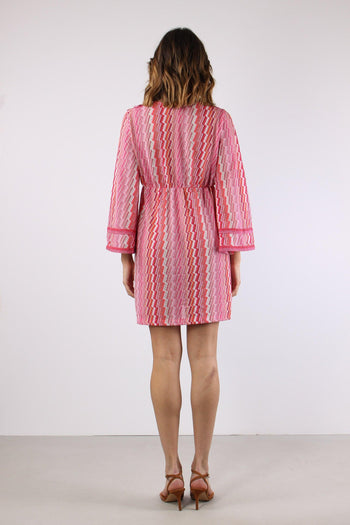 Abito Corto Frange Electric Fuxia - 4