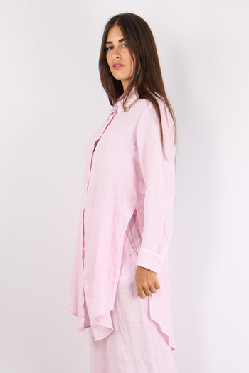 Camicia Lino Passamaneria Coll Rosa - 3