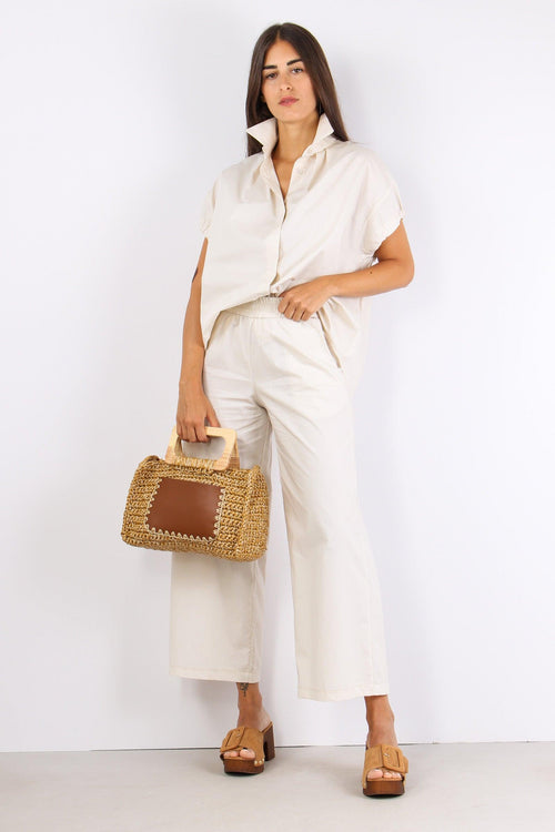 Pantalone Popeline Palazzo Ghiaccio