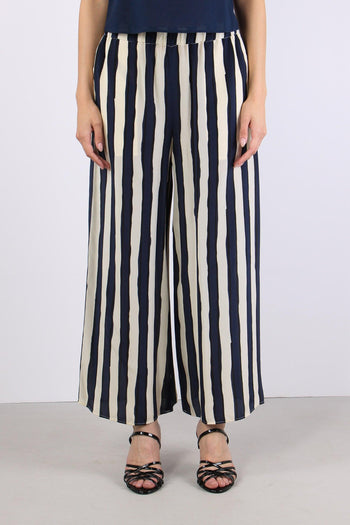 Nirvana Pantalone Cropped Riga Blu/bianco - 2