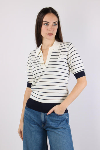 Polo Manica Corta Riga White/blue - 2