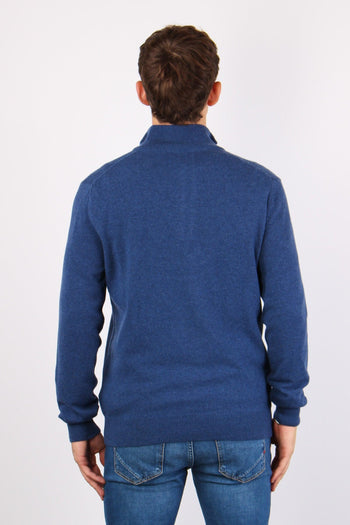 Pullover Mezza Zip Lana Rustic Navy - 3