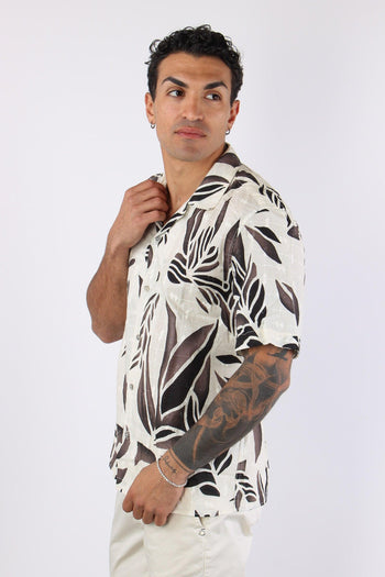 Cu1001 Camicia Mc Fantasia Moro/latte - 3